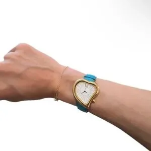YSL vintage Blue Heart-Shaped Watch with Gold plated Watch Yves Saint Laurent Blue in Gold plated - 29485727 main image 4